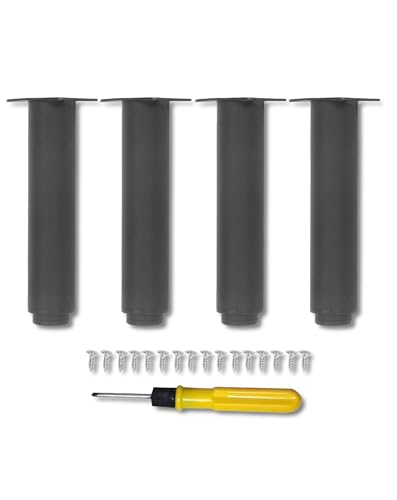 WIHFHGZ 4 PCs Verstellbare Betthöhe Ersatzbeine Stahl Antislip Metall Schrankschreibtisch Bein für Sofa Tischkommode von WIHFHGZ