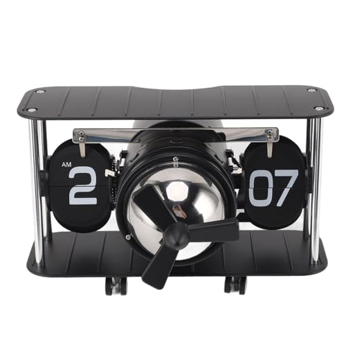 WIHFHGZ Flip Uhr Airplane, Mechanische Desktop Uhr Aus Edelstahl 304 Schwarz, Multifunktional Und Retro Design – Zeitgenaue Anzeige, Erinnerungsfunktion Für Büro Und Zuhause, Stylische (Typ 2) von WIHFHGZ