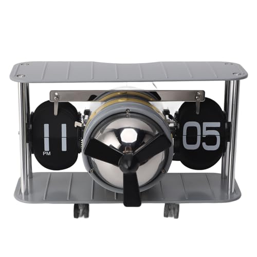 WIHFHGZ Flip Uhr Airplane, Mechanische Desktop Uhr Aus Edelstahl 304 Schwarz, Multifunktional Und Retro Design – Zeitgenaue Anzeige, Erinnerungsfunktion Für Büro Und Zuhause, Stylische (Typ 3) von WIHFHGZ