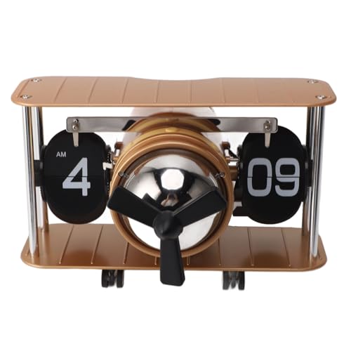WIHFHGZ Flip Uhr Airplane, Mechanische Desktop Uhr Aus Edelstahl 304 Schwarz, Multifunktional Und Retro Design – Zeitgenaue Anzeige, Erinnerungsfunktion Für Büro Und Zuhause, Stylische (Typ 4) von WIHFHGZ