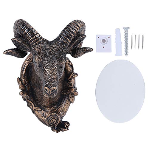 WIHFHGZ Wandhaken Tierkopf Resin Retro Optik selbstklebend Robust für Bad Küche Wohnzimmer Garderobe (Ziege (antikes Gold)) von WIHFHGZ