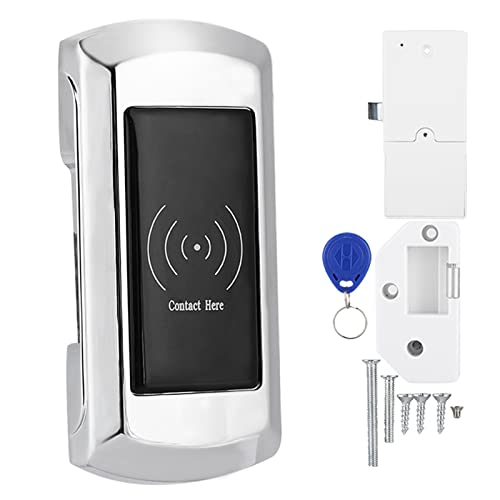 Zinklegierung Elektronisches Möbelschloss, Kabinett Türschloss, Silber, Zutrittskarte - Automatischer Schalter, Batterie - betrieben, Robust Für Sauna und Hotel von WIHFHGZ