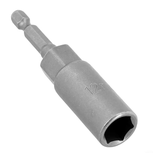 1 x 80 mm 14 Sechskant-Stecknussmutter-Bit zum Installieren und Entfernen von Sechskantschrauben, kompatibel mit pneumatischen und elektrischen Handbohrern (12 mm) von WIIYENA