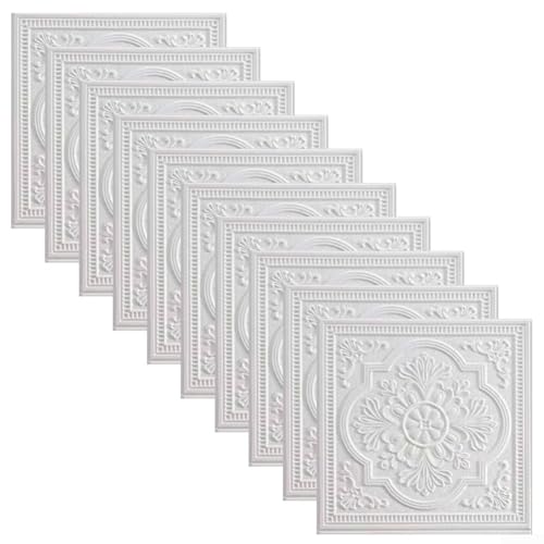 110 Stück 3D-Schaumstoff-Ziegel-Wandaufkleber für Heimdekoration, sicher und einfach anzubringen, Wandpaneele (10 Stück) von WIIYENA