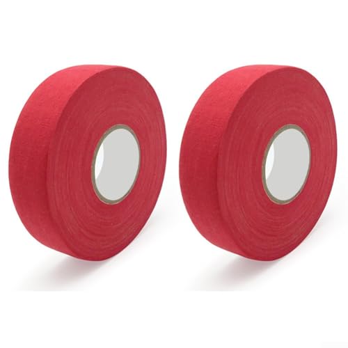 2 Rollen hochviskoses Hockey-Klebeband für Komfort und Leistung im Sport (rot) von WIIYENA
