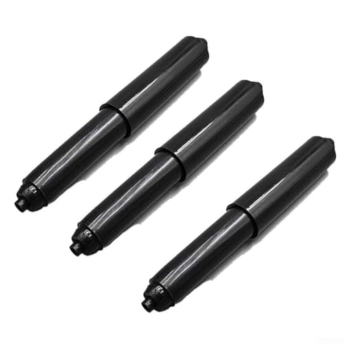 3 x federbelastete Toilettenpapierspindel Ersatzeinsatz Halter mit verstellbarer Länge für Badezimmer-Papierspender (schwarz, 3 Stück) von WIIYENA