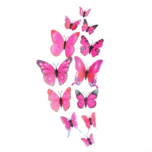 3D Schmetterling Wandaufkleber Aufkleber Set von 12 Stück für Schlafzimmer Heimdekoration und Außenbereich Kunststoff Material (7#) von WIIYENA