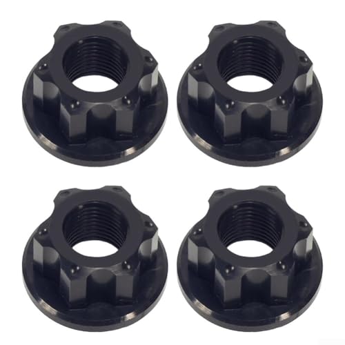4 Radmuttern M10 für Fahrradspur, ideal für Fixie-Achsenmontage an Hinterradnabe (schwarz) von WIIYENA