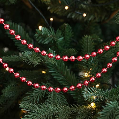 5 Meter Weihnachtsbaum Perlen Girlande Künstliche Kunststoffperlen Trim Girlande Dekor für Festival Party Hochzeit Weihnachten Rot 5 Meter Weihnachtsbaum Perlen Girlande Künstliche Kunststoffperlen Trim Girlande Dekor für Festival Party Hochzeit Weihnachten Rot von WIIYENA