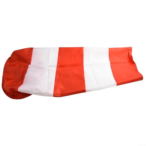 Airport Windsack in Rot und Weiß, Ripstop-Polyester-Material für verbesserte Haltbarkeit und Sichtbarkeit (100 cm) von WIIYENA