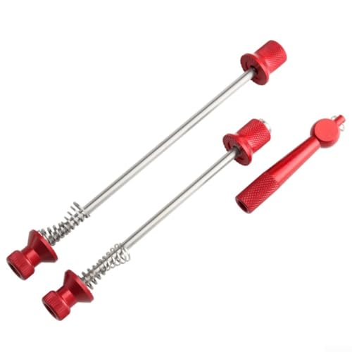 Aluminium-Naben-Schnellspannhebel für Fahrräder mit Anti-Diebstahl-Schloss-Kit, sichere Installation an Mountainbikes und Rennrädern (rot) von WIIYENA