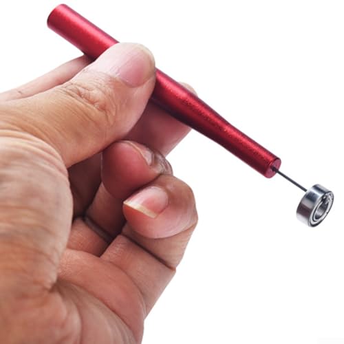 Angelrollen-Reparaturwerkzeug aus Aluminiumlegierung mit Lagerstiftentferner, Metallmutternschlüssel mit sinkendem Mutter-Design und Anschnallwerkzeug für Wassertropfenräder (rot) von WIIYENA