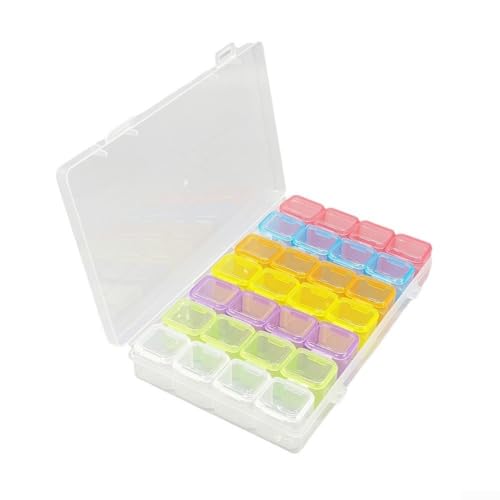 Aufbewahrungsbox aus Kunststoff mit 28 Fächern für Angelhaken und Köder (Farbe) von WIIYENA