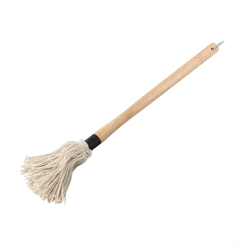 BBQ zum Grillen Mop mit 6 Ersatzbürsten, bequemer Holzgriff für sicheren Gebrauch, perfekt zum Backen von Fleisch und Glasieren von Backwaren (A) von WIIYENA