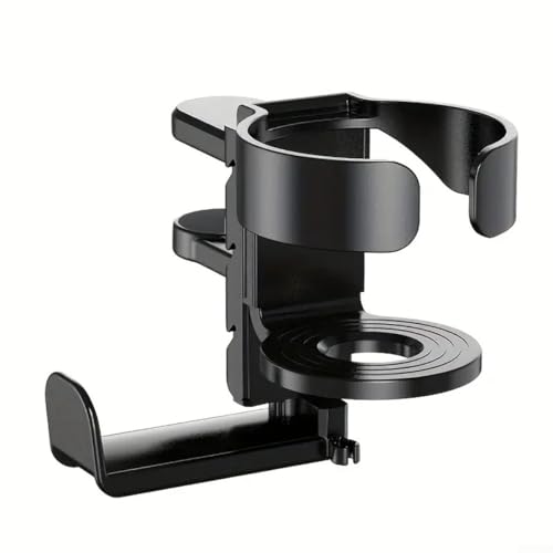 Becherhalter und Kopfhörerhalter unter dem Schreibtisch mit verstellbarer Klemme für Clutter Schreibtische (schwarz) von WIIYENA