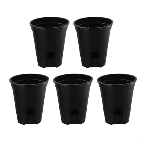Blumentopf-Set mit fünf Behältern mit fortschrittlichen Entwässerungssystemen für optimale Wachstumsbedingungen (120 mm) von WIIYENA