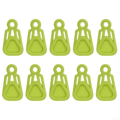 Camping Tarp Clip Set 10 Kunststoffklemmen für Zelte, Markisen und Vordächer, leicht und einfach zu bedienen (grün) von WIIYENA