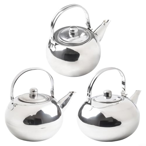 Camping-Wasserkocher aus Edelstahl mit hitzebeständigem Griff und eingebautem Filter, Kaffeekanne für Herdplatte mit komfortablem Griff und Staubschutz (16 cm) von WIIYENA