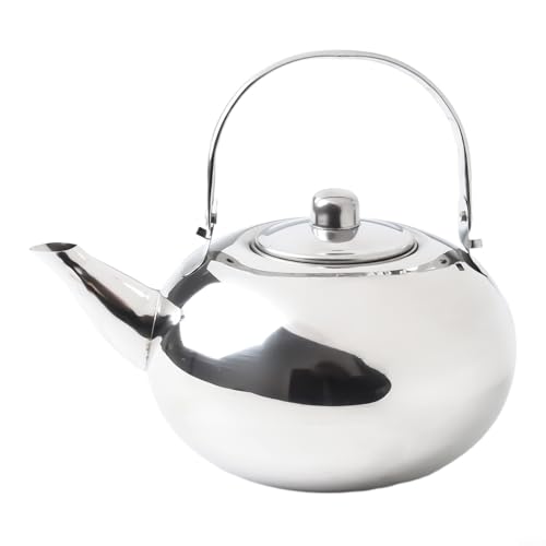 Camping-Wasserkocher aus Edelstahl mit hitzebeständigem Griff und eingebautem Filter, Kaffeekanne für Herdplatte mit komfortablem Griff und Staubschutz (18 cm) von WIIYENA