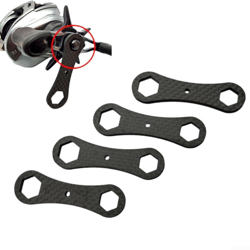Casting Angelrolle Kohlefaser-Schraubenschlüssel-Set für 8 mm und 10 mm Muttern Werkzeug für präzise Wartungs- und Reparaturaufgaben (4 Stück) von WIIYENA