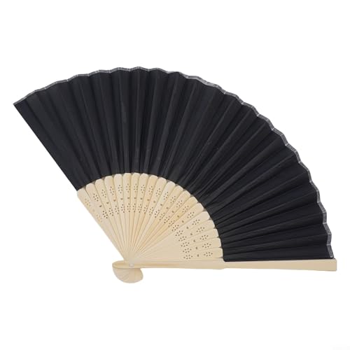 Charming Chinese Style Small Fan Lightweight Design for Summer Cooling or Elegant Decorative Use at Events (Black) von WIIYENA