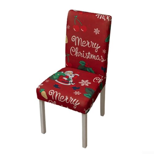 Dekorative Stuhlhussen für Weihnachtsfeiern, passend für die meisten Standard-Esszimmerstühle (1) von WIIYENA
