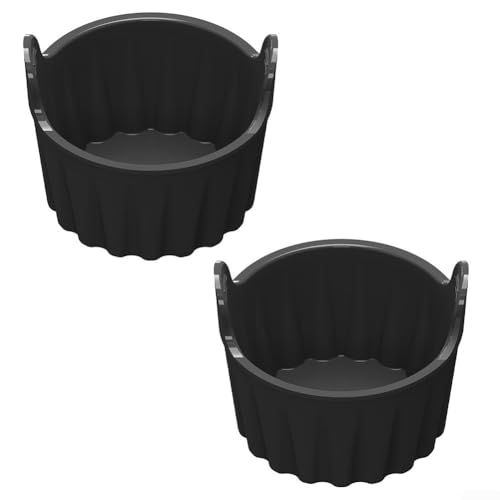 Easy Lift Griff Silikon Air Fryer Egg Moulds, Fits Any Model of Air Fryer, Dishwasher Safe (Black) von WIIYENA