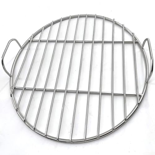 Edelstahl-Grillrost mit Griff, rundes Design für einfaches Kochen im Freien (35 cm) von WIIYENA