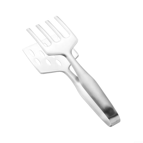 Edelstahl-Servierzange mit Pfannenwendern unten und oben für sicheres Anheben von Lebensmitteln, entworfen für Fischfilets, ganze Fische und Steaks auf Grill oder Küchenherd (B) von WIIYENA