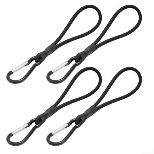 Elastische Schnur mit Karabinern für Zeltzubehör und Outdoor-Überdachung, Schwarz, 4 Stück Elastische Schnur mit Karabinern für Zeltzubehör und Outdoor-Überdachung, Schwarz, 4 Stück von WIIYENA