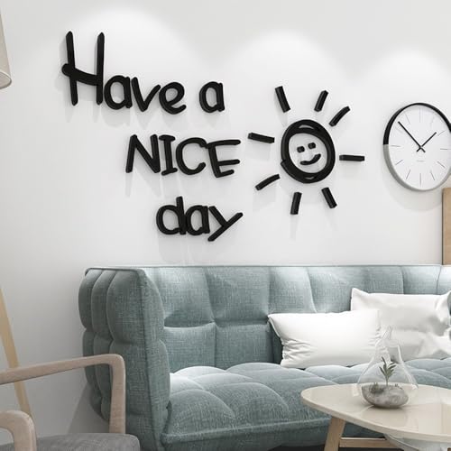 Elegante Acryl-Wandaufkleber für Heimdekoration für Wohnzimmer und moderne Dekoration (S Schwarz) von WIIYENA