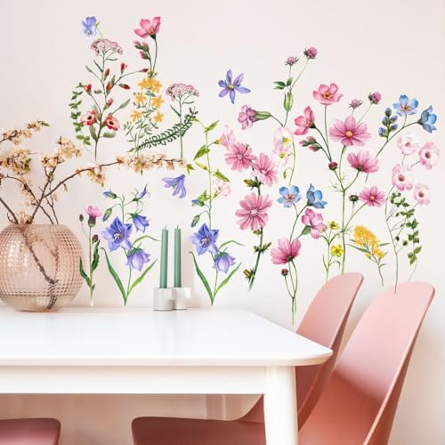 Elegante Blumen-Wandaufkleber, wasserdicht, Pfingstrosen, Vinyl-Aufkleber für Wohnzimmer und Schlafzimmer von WIIYENA