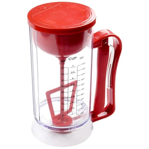 Elektrischer Mixer für Teigdosierung 1 2L für Pfannkuchen, Cupcakes und Muffins mit ergonomischem Griffdesign von WIIYENA