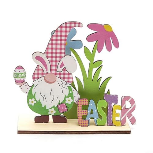 Entzückende Oster-Tischdekoration mit Holzschildern mit Hasen und Zwergen (B) von WIIYENA