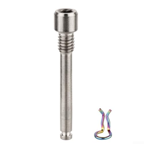 Fahrrad Scheibenbremssattelschrauben aus Legierung mit Federclip für XTR Ultegra M985 R8070, Gewindebolzen Verwendung für sichere Bremsbelagbefestigung (Titan) von WIIYENA