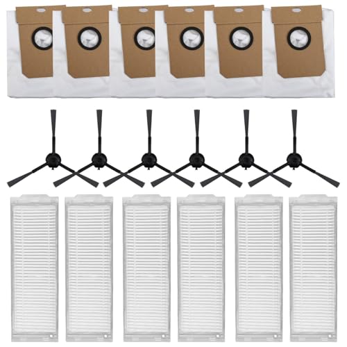 Filter-Staubbeutel-Seitenbürsten-Set für Cecotec für Conga 13090 Spin Revol Home, waschbare Mikrofaser-Pads für Wischmopp, waschbar, Zylinder-Staubsaugerfilter von WIIYENA