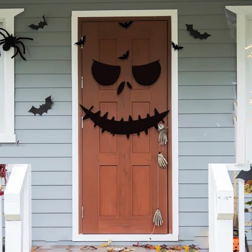 Innovatives Design: Unsere Filztuch Halloween Schädel Kürbis Türaufkleber bringen Leben in Ihre Feiern (Reitkürbis) von WIIYENA