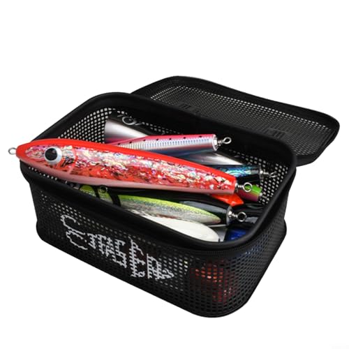 Ködertasche aus EVA-Mesh mit großer Kapazität für Meeresangeln mit ausgehöhltem Design, Drainagelöchern und bequemem Griff (M) von WIIYENA