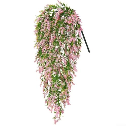 Künstliche Blumen im natürlichen Stil, Hängepflanzen, Rebe für Weihnachtsdekoration (Rosa) von WIIYENA