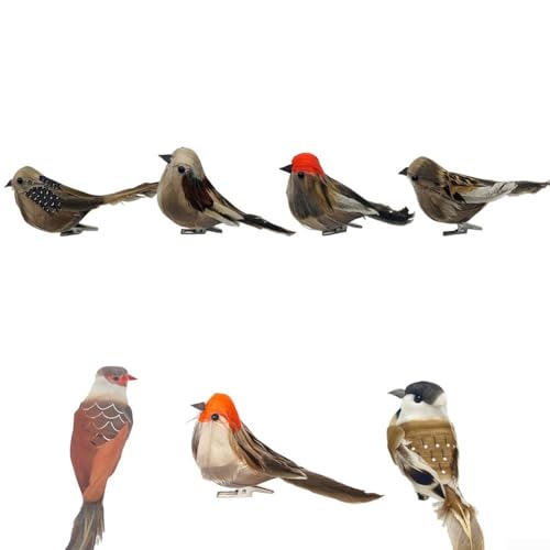 Künstlicher Vogel für Weihnachtsbaum und Garten, Kardinal-Dekoration, hergestellt aus Schaumstoff-Federmaterialien für saisonalen Gebrauch von WIIYENA