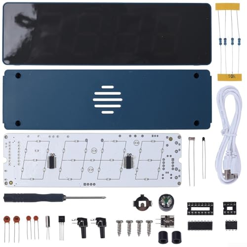 Lernen Sie das Löten mit diesem bunten RGB-Digitaluhr-Set mit Multifunktions-Alarm und einfacher Anleitung (blau) von WIIYENA