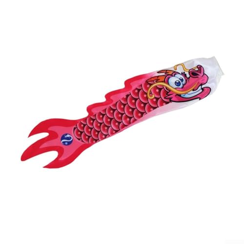 Luftfahrt-Windsack mit Drachen-Design, 70 cm, perfekt für Heimdekoration im Garten, Terrasse oder Klassenzimmer (rot) von WIIYENA