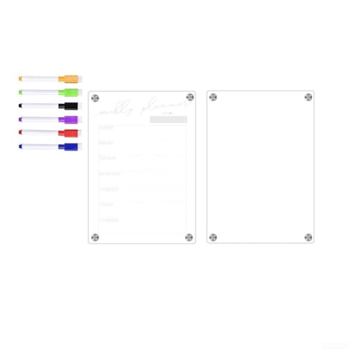 Magnetischer Kalender für die Organisation des Kühlschrank-Monatsplaners und Nachrichtenbretts für effizientes Leben, 2 Stück (TYU087) von WIIYENA