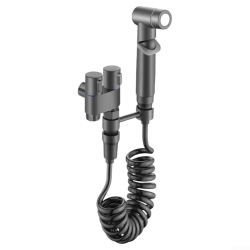 Mehrzweck-Hand-Bidet-Sprüh-Set mit zwei Ausgängen und robustem Design für den Hausgebrauch (grau) von WIIYENA