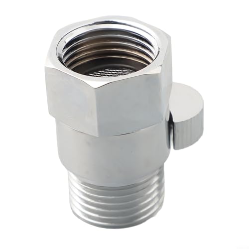 Messing Duschventil mit Verchromung und glattem Hebel, G 1/2 Außen- und Innengewinde kompatibel mit Handbrausen und Bidet-Sprühgeräten, Wasserdurchflusskontrollfunktion von WIIYENA