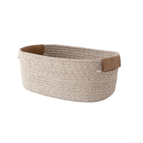 Moderne Aufbewahrungsbox mit Ledergriffen, perfekt für Schlafzimmer und Spielzeugorganisation (Hellbraun L) von WIIYENA
