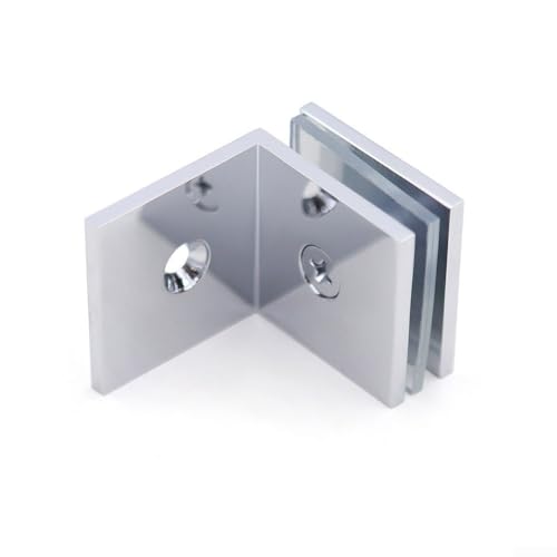 Moderne Messing Glasklemme Halter für Badezimmer für verschiedene Glasstärken (Chrom) von WIIYENA