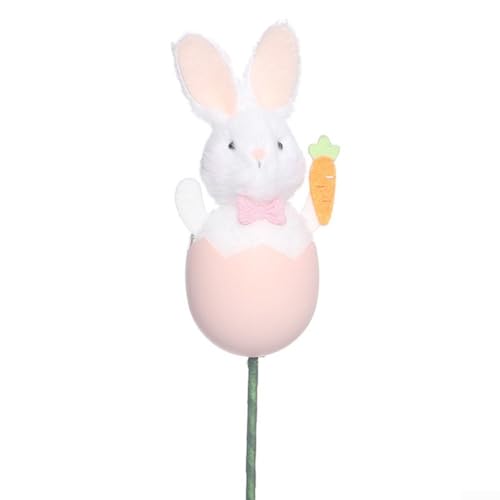 Niedliche Hasen-Dekoration für Ostern für Eier und DIY-Blumenarrangements, hergestellt aus ABS und Tuch (Rosa) von WIIYENA