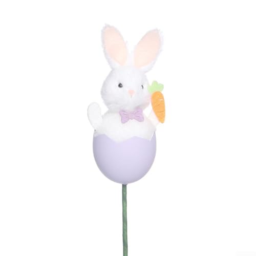 Niedliche Hasen-Dekoration für Ostern für Eier und DIY-Blumenarrangements, hergestellt aus ABS und Tuch (lila) von WIIYENA