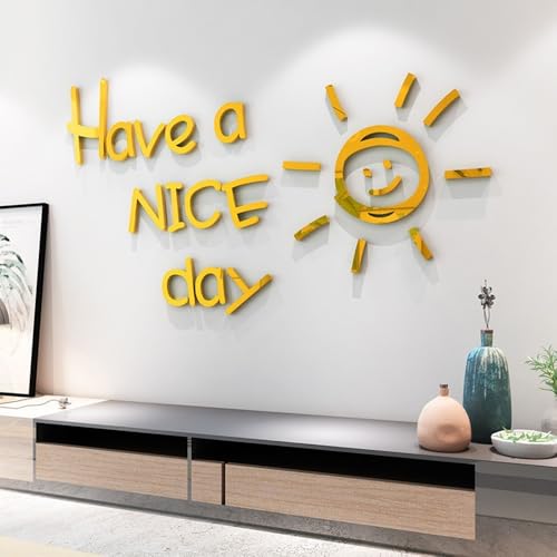 Schlanke Acryl-Wandaufkleber für Heimdekoration, perfekt für Wohnzimmer und Schlafzimmer (S Gold) von WIIYENA